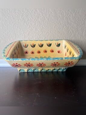 Vintage Italica ARS Italy Hand Painted Tuscan Pottery Serving Bowl